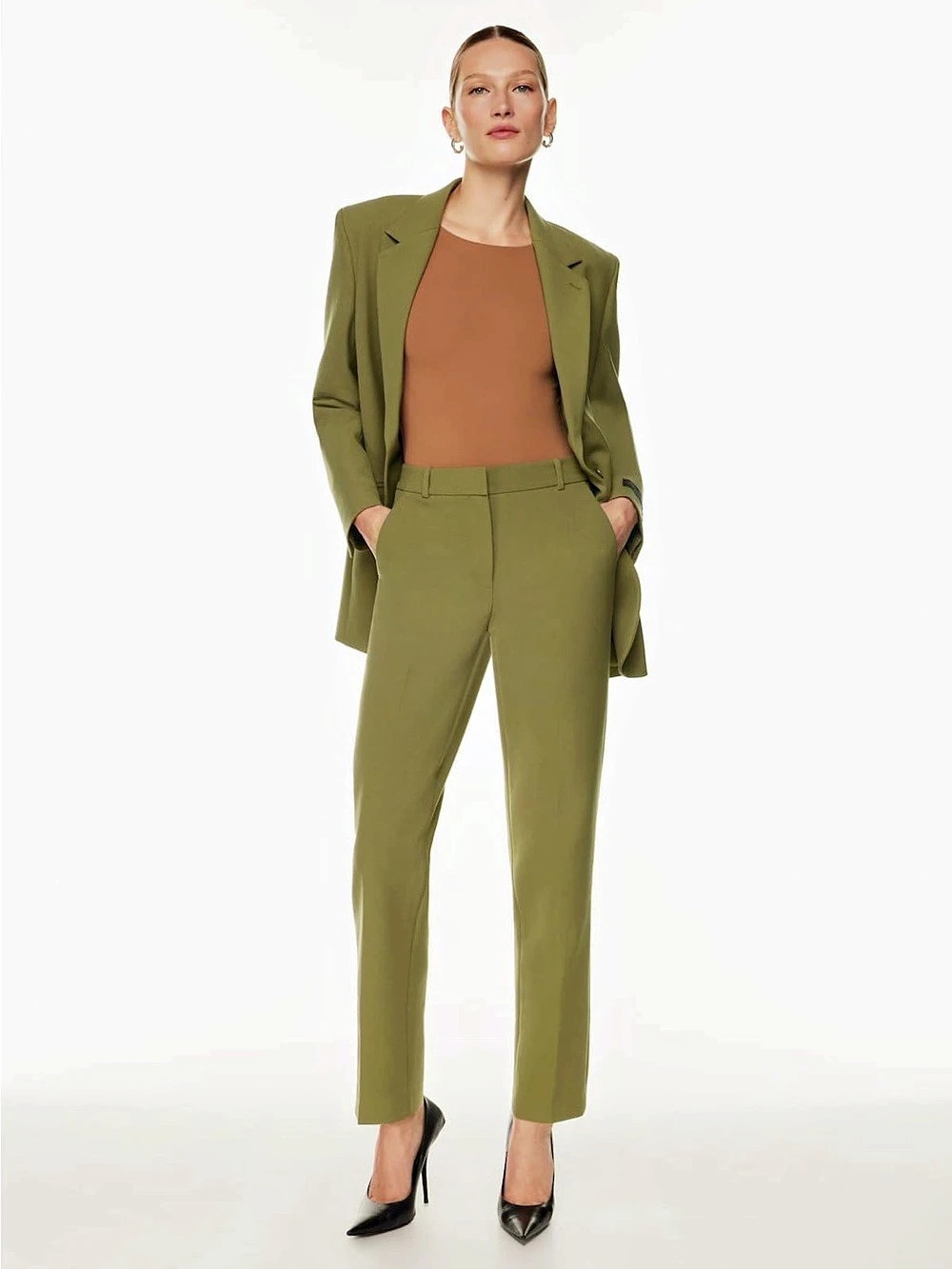 Babaton Command Pant Olive Straight-Leg Trousers Size 2